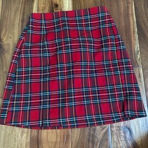 Brandy Melville — red plaid skirt